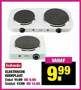 Big Bazar Hollandia elektrische kookplaat enkel aanbieding