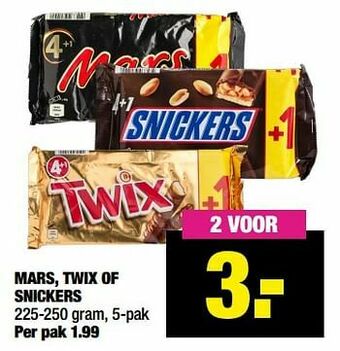 Big Bazar Mars, twix of snickers aanbieding