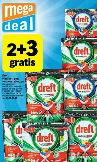 Albert Heijn Dreft platinum plus all-in-one citroen aanbieding