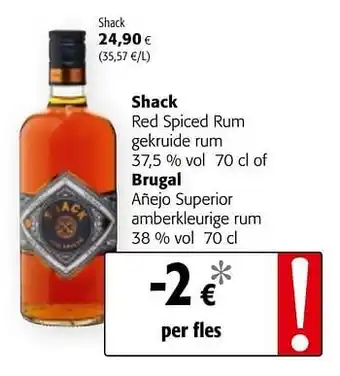 Colruyt Shack red spiced rum gekruide rum aanbieding