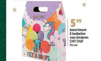 Assortiment 6 badballen voor kinderen chit chat