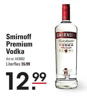 Sligro Smirnoff premium vodka aanbieding