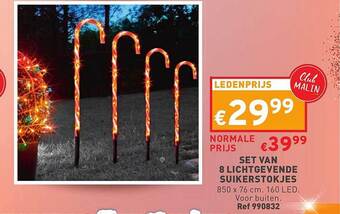 Trafic Set van 8 lichtgevende suikerstokjes aanbieding