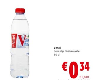Colruyt Vittel Natuurlijk mineraalwater 50 cl aanbieding