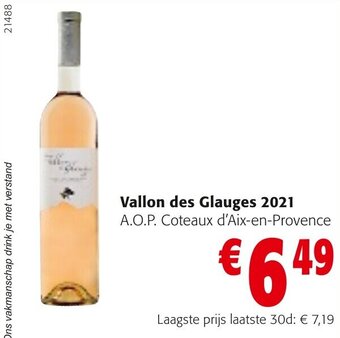 Colruyt Vallon Des Glauges 2021 A.O.P. Coteaux d'Aix-en-Provence aanbieding