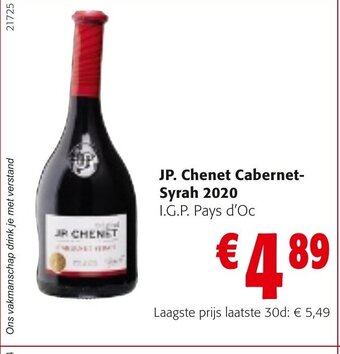 Colruyt JP. Chenet Cabernet Syrah 2020 aanbieding