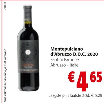 Colruyt Montepulciano d'Abruzzo D.O.C. 2020 aanbieding
