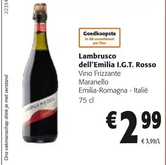 Colruyt Lambrusco Dell'Emilia I.G.T. Rosso 75cl aanbieding