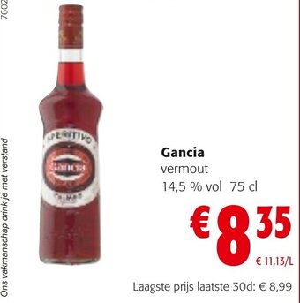 Colruyt Gancia Vermout 14.5% Vol 75cl aanbieding