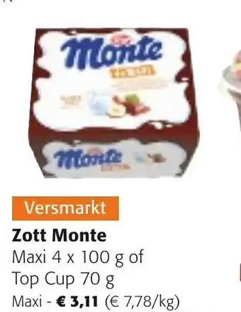 Colruyt Zott Monte Maxi 4 x 100g aanbieding