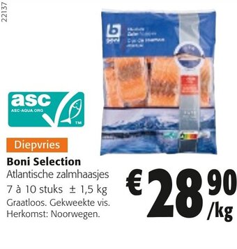 Colruyt Boni Selection Atlantische Zalmhaasjes aanbieding
