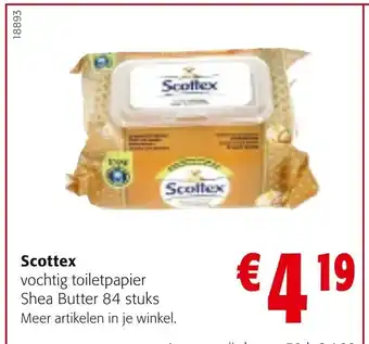 Colruyt Scottex Vochtig Toiletpapier Shea Butter 84 Stuks aanbieding