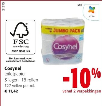 Colruyt Cosynel Toiletpapier 3 Lagen 18 Rollen aanbieding