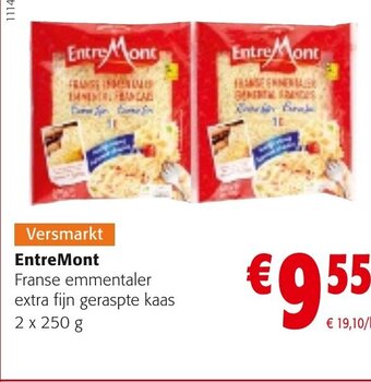 Colruyt EntreMont Franse Emmentaler Extra Fijn Geraspte Kaas 2 x 250g aanbieding