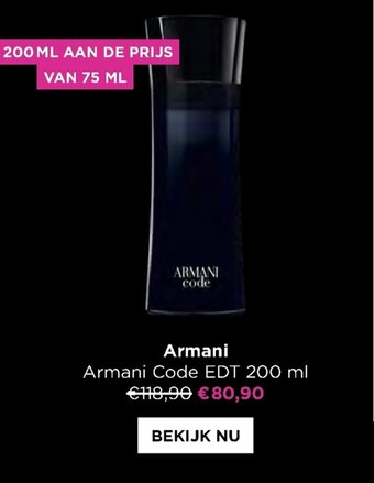 ICI PARIS XL Armani Code EDT 200ml aanbieding
