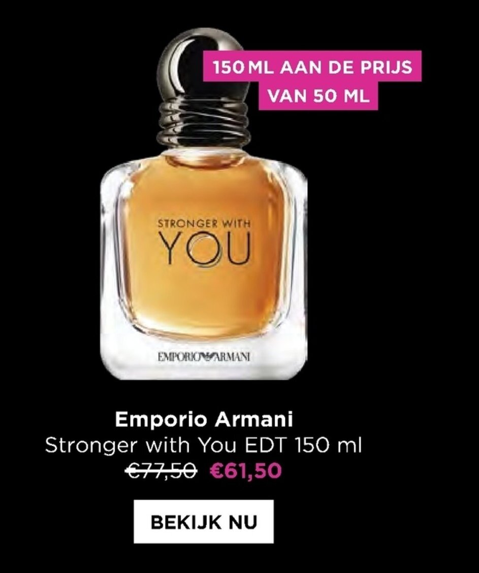 Emporio Armani Stronger with You EDT 150ml promotie bij ICI PARIS XL