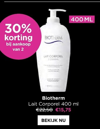 ICI PARIS XL Biotherm Lait Corporel 400ml aanbieding