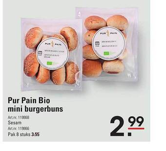 Sligro Pur pain bio mini burgerbuns aanbieding