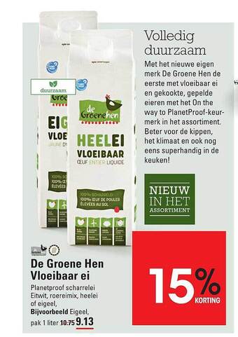 De groene hen vloeibaar ei