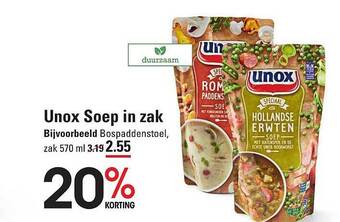 Sligro Unox soep in zak aanbieding