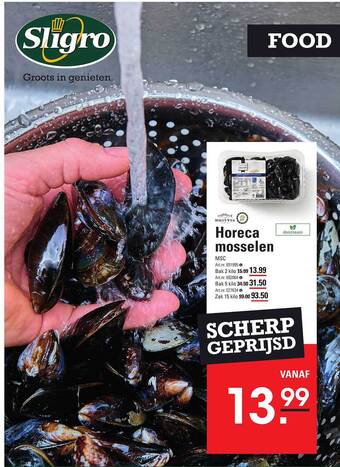 Sligro Horeca mosselen aanbieding
