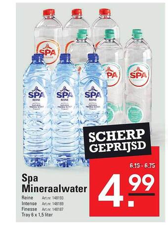 Sligro Spa mineraalwater aanbieding
