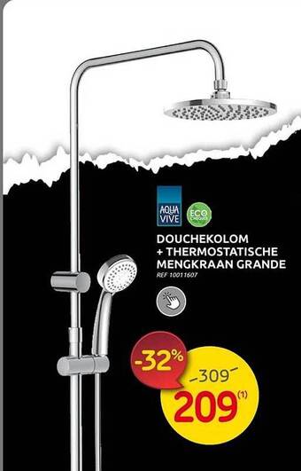 Brico Douchekolom + thermostatische mengkraan grande aanbieding