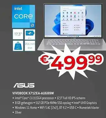 Exellent Asus vivobook x712e-au689w aanbieding