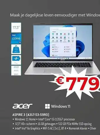 Exellent Acer aspire 3 (a317-53-59ro) aanbieding