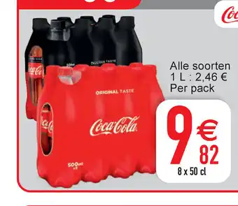 Cora Coca-Cola alle soorten 8x50cl aanbieding