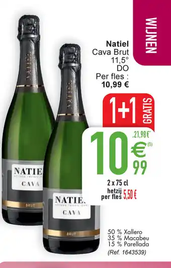Natiel Cava brut 11.5°2x75cl 1+1 gratis