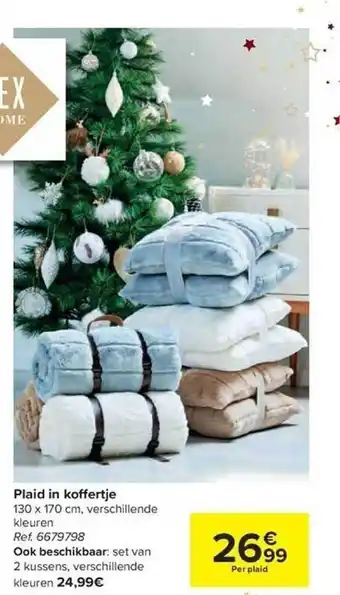 Carrefour Plaid in koffertje aanbieding