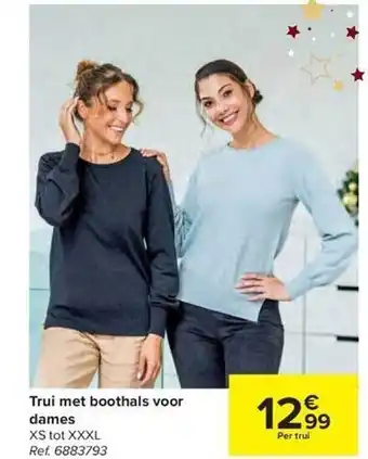 Carrefour Trui met boothals voor dames aanbieding