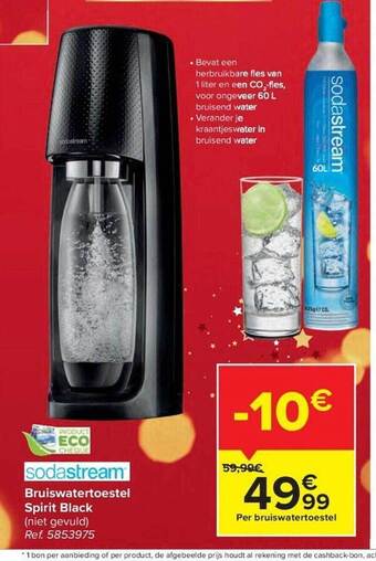 Carrefour Sodastream bruiswatertoestel spirit black aanbieding
