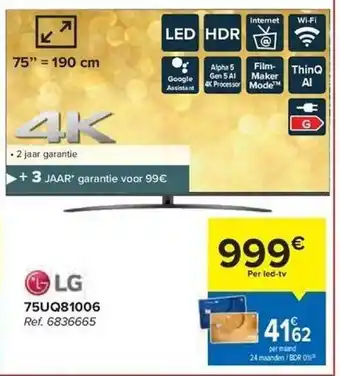 Carrefour Lg 75uq81006 aanbieding