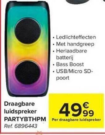 Carrefour Draagbare luidspreker partybthpm aanbieding