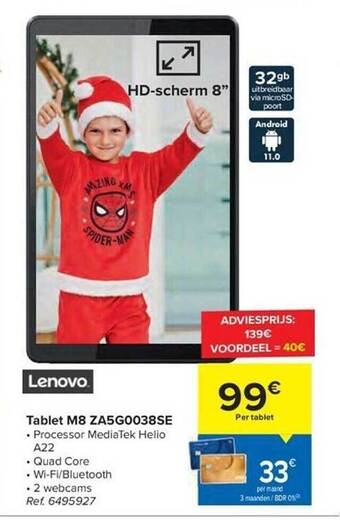 Carrefour Lenovo tablet m8 za5g0038se aanbieding