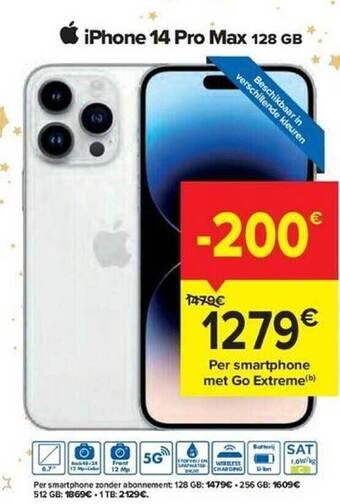 Carrefour Iphone 14 pro max 128 gb aanbieding