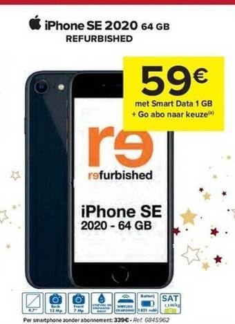 Carrefour Iphone se 2020 64 gb refurbished aanbieding