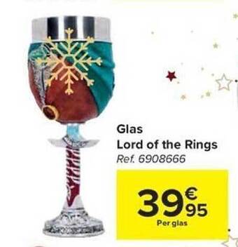 Carrefour Glas lord of the rings aanbieding