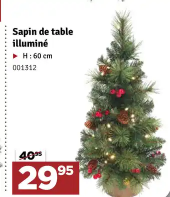 Mr Bricolage Sapin de table illumine 60cm aanbieding