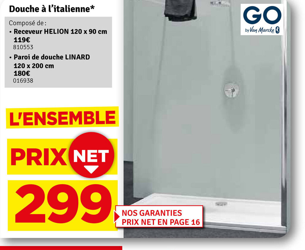 Douche a l'italienne promotie bij Mr Bricolage