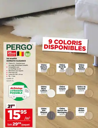 Mr Bricolage Pergo Sol stratifie Domestic elegance aanbieding