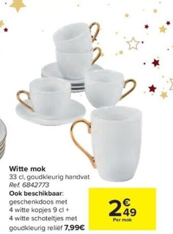 Carrefour witte mok aanbieding