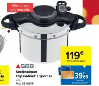 SEB Snelkookpan ClipsoMinut' Expertise 7,5L Ref. 6878818