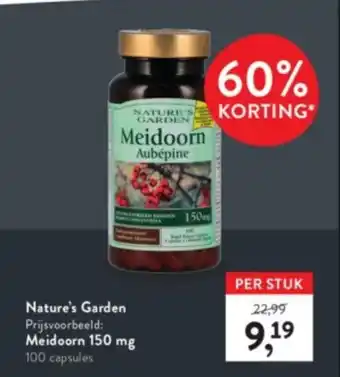 Holland & Barrett Nature's Garden Meidoorn 150mg 100 Capsules aanbieding