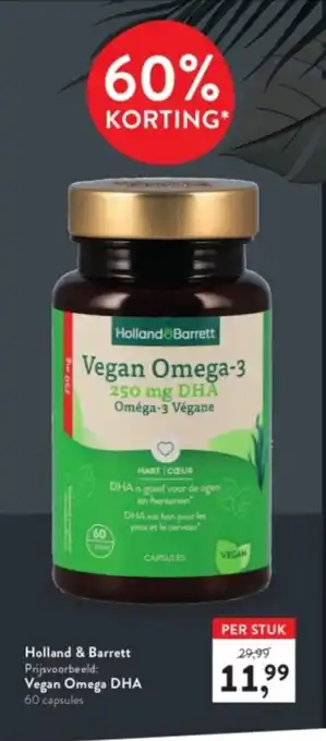Holland & Barrett Holland & Barrett Vegan Omega DHA 60 Capsules aanbieding