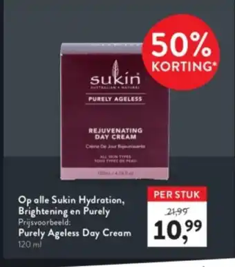 Sukin Hydration, Brightening en Purely Ageless Day Cream 120ml
