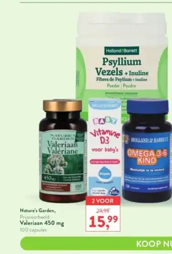 Holland & Barrett Nature's Garden Valeriaan 450mg 100 Capsules 2 Voor aanbieding