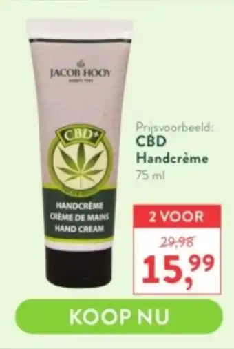 Holland & Barrett Jacob Hooy CBD Handcreme 75ml aanbieding